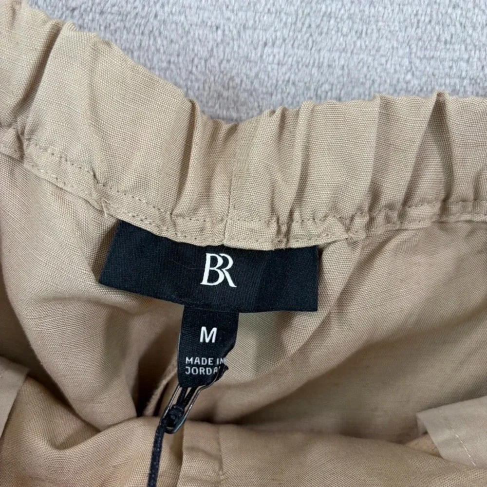 BANANA REPUBLIC Arcata Tencel-Linen Easy Wide Leg Pants in Beige Women Medium